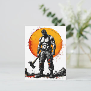 warrior barbarian mediaeval fantasy hummer strengt RSVP card