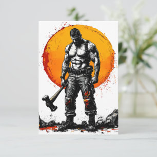 warrior barbarian mediaeval fantasy hummer strengt save the date