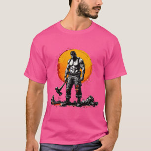 warrior barbarian mediaeval fantasy hummer strengt T-Shirt