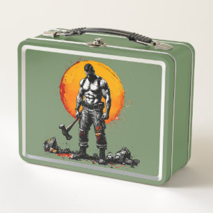 warrior barbarian mediaeval fantasy Metal Lunchbox