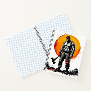 warrior barbarian mediaeval fantasy Spiral Noteboo Notebook