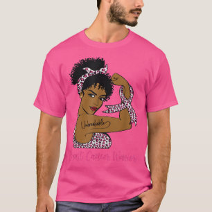 Warrior Black Woman Strong Woman Breast Cancer Awa T-Shirt