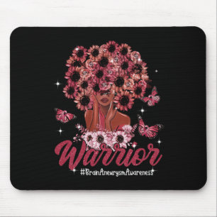 Warrior Black Women Sunflower Hair Brain Aneurysm  Mouse Pad