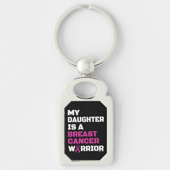Warrior/Block/Daughter...Breast Cancer Key Ring (Front)