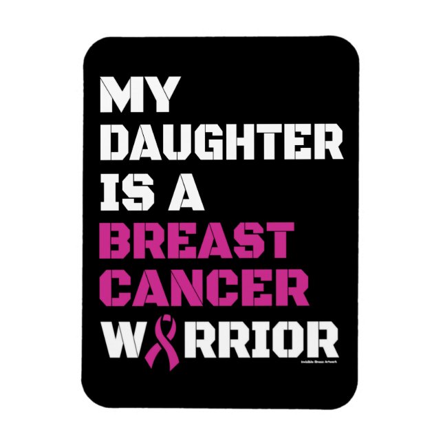 Warrior/Block/Daughter...Breast Cancer Magnet (Vertical)