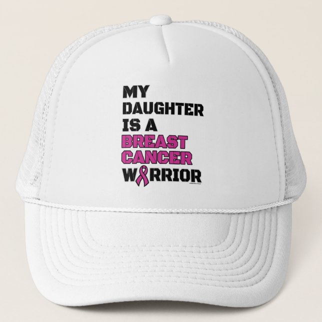 Warrior/Block/Daughter...Breast Cancer Trucker Hat (Front)