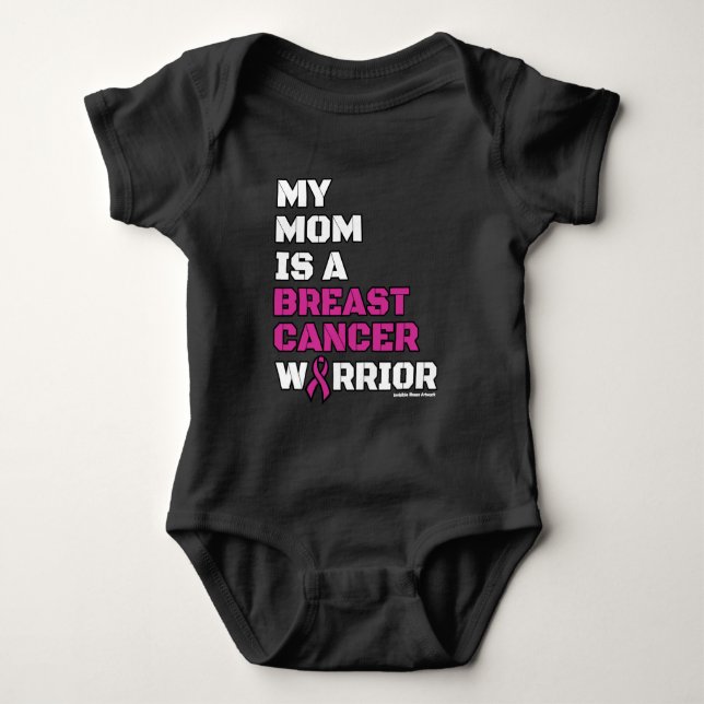 Warrior/Block/Mum...Breast Cancer Baby Bodysuit (Front)