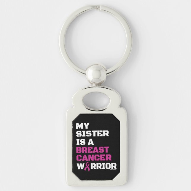 Warrior/Block/Sister...Breast Cancer Key Ring (Front)