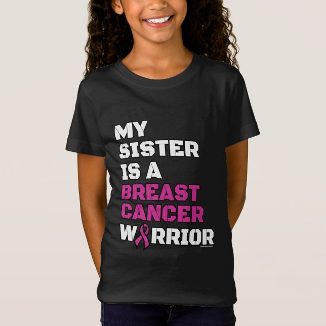 Warrior/Block/Sister...Breast Cancer T-Shirt (Front)