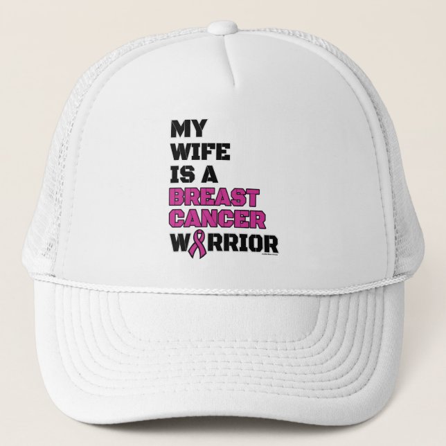 Warrior/Block/Wife...Breast Cancer Trucker Hat (Front)