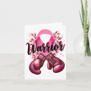 Warrior Boxing Gloves Pink Ribbon Breast Cancer Aw Card