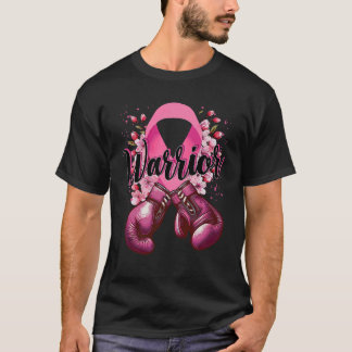 Warrior Boxing Gloves Pink Ribbon Breast Cancer Aw T-Shirt