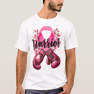 Warrior Boxing Gloves Pink Ribbon Breast Cancer Aw T-Shirt