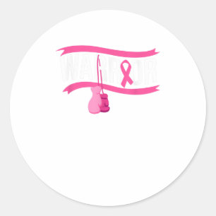 Warrior Breast Cancer Awareness Classic Round Sticker