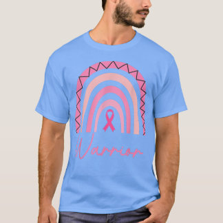 Warrior Breast Cancer Awareness Pink Rainbow Ribbo T-Shirt