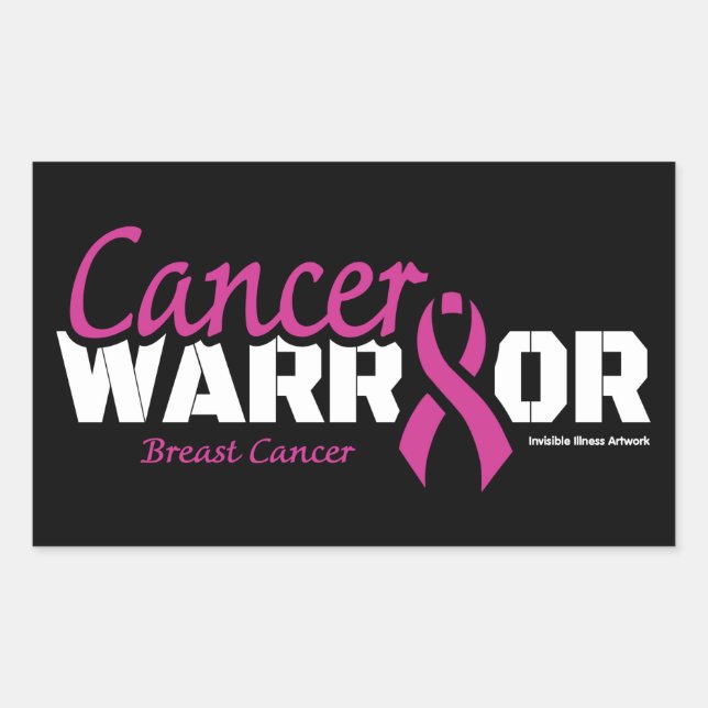 Warrior...Breast Cancer Rectangular Sticker (Front)