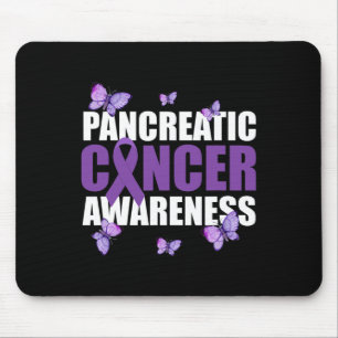 Warrior Butterfly Purple Ribbon Pancreatic Cancer Mouse Pad