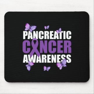 Warrior Butterfly Purple Ribbon Pancreatic Cancer Mouse Pad