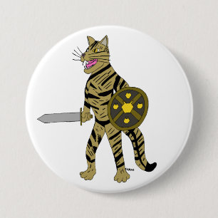 Warrior Cat 7.5 Cm Round Badge