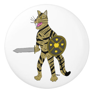 Warrior Cat Ceramic Knob