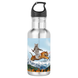 Warrior cat Riding A Tiger 532 Ml Water Bottle