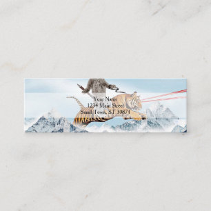 Warrior cat Riding A Tiger Mini Business Card