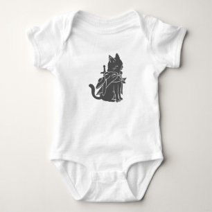 Warrior cat silhouette - Choose background color Baby Bodysuit
