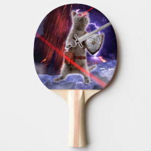 Warrior cat with lasers from eye ping pong paddle