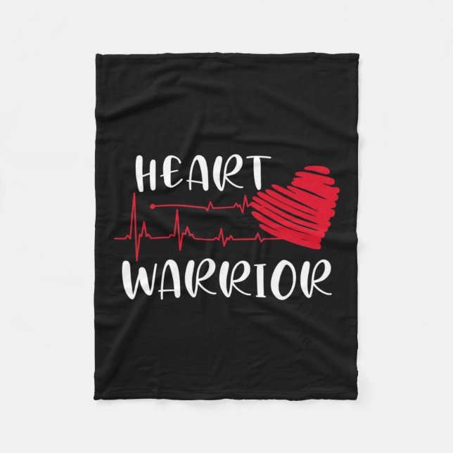 Warrior Chd Awareness Present Congenital Heart Dis Fleece Blanket (Front)