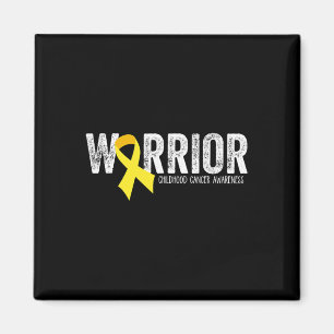 Warrior Childhood Cancer Awareness Ribbon Child Ki Magnet