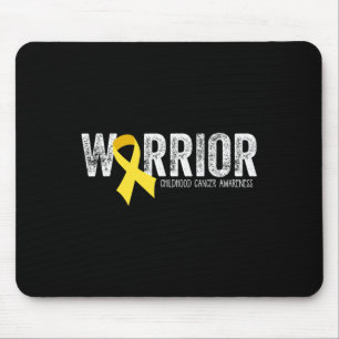 Warrior Childhood Cancer Awareness Ribbon Child Ki Mouse Pad