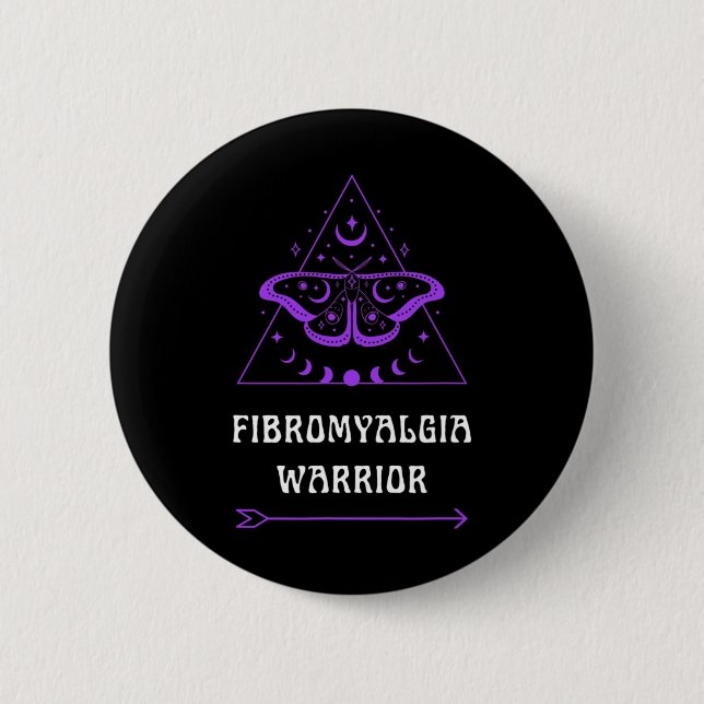 Warrior Chronic Illness Awareness Purple Boho  6 Cm Round Badge (Front)
