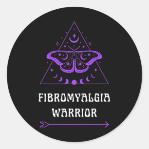 Warrior Chronic Illness Awareness Purple Boho Classic Round Sticker