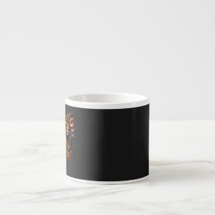 Warrior Dad Lion American Flag Guitar Espresso Cup