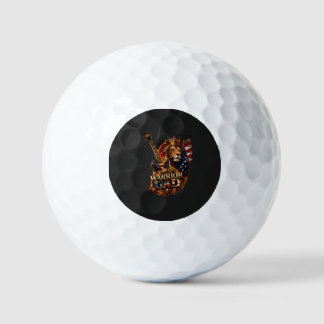 Warrior Dad Lion American Flag Guitar Golf Balls