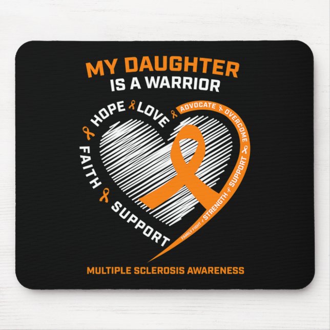 Warrior Daughter Wear Orange Multiple Sclerosis Aw Mouse Pad (Front)