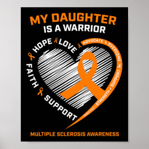 Warrior Daughter Wear Orange Multiple Sclerosis Aw Poster