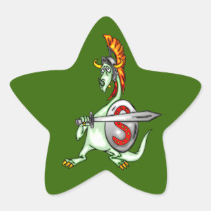 Warrior Dragon Star Sticker