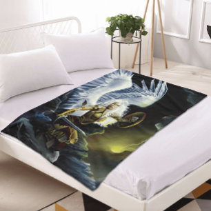 Warrior Fantasy Angel Sword Fleece Blanket