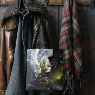 Warrior Fantasy Angel Sword Tote Bag