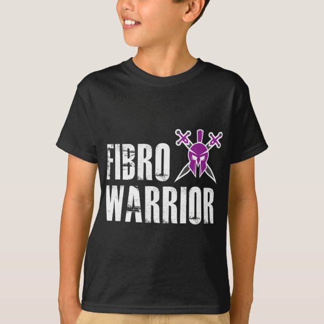 Warrior - Fibromyalgia Awareness Fighter 1  T-Shirt (Front)