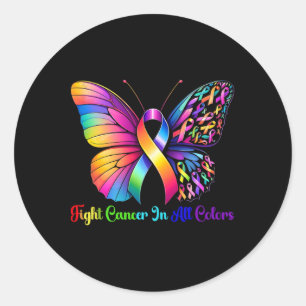 Warrior Fight Cancer In All And Every Colour Ribbo Classic Round Sticker