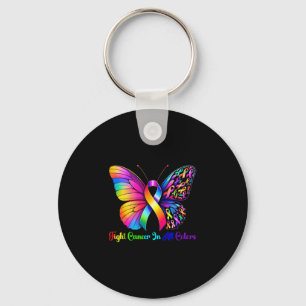 Warrior fight cancer in and every colour ribbon key ring
