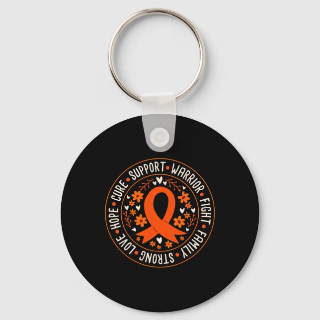 Warrior Fight Family Strong Love Hope Cure Support Key Ring (Front)