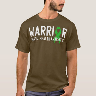 Warrior Fighter Mental Health Awareness Month Gree T-Shirt