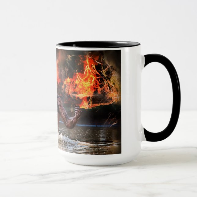 WARRIOR FIGHTING IN WATER MUG (Right)