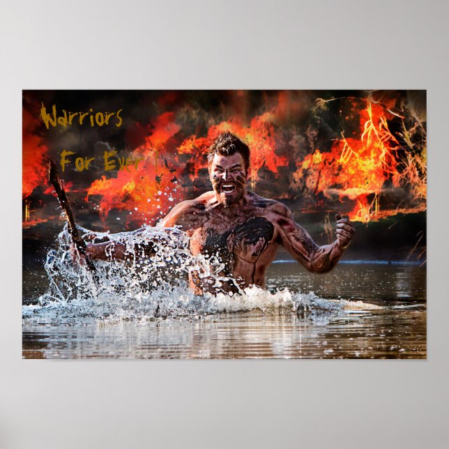 WARRIOR FIGHTING IN WATER POSTER (Front)