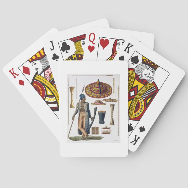Warrior from Island of Guebe with items of Native Playing Cards (Back)