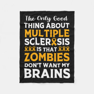 Warrior Fun Multiple Sclerosis Zombie  Fleece Blanket