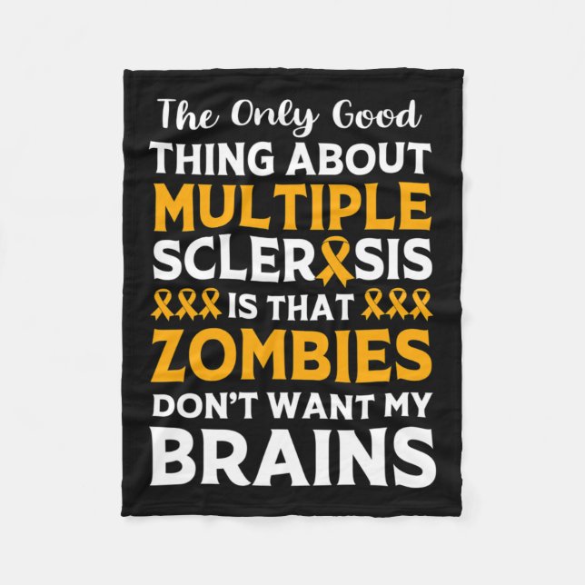 Warrior Fun Multiple Sclerosis Zombie  Fleece Blanket (Front)
